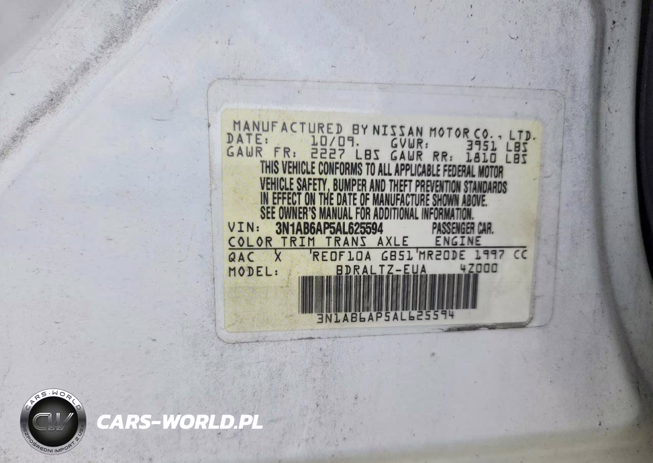 2010 Nissan Sentra 2.0 VIN:3N1AB6AP5AL625594 - 12