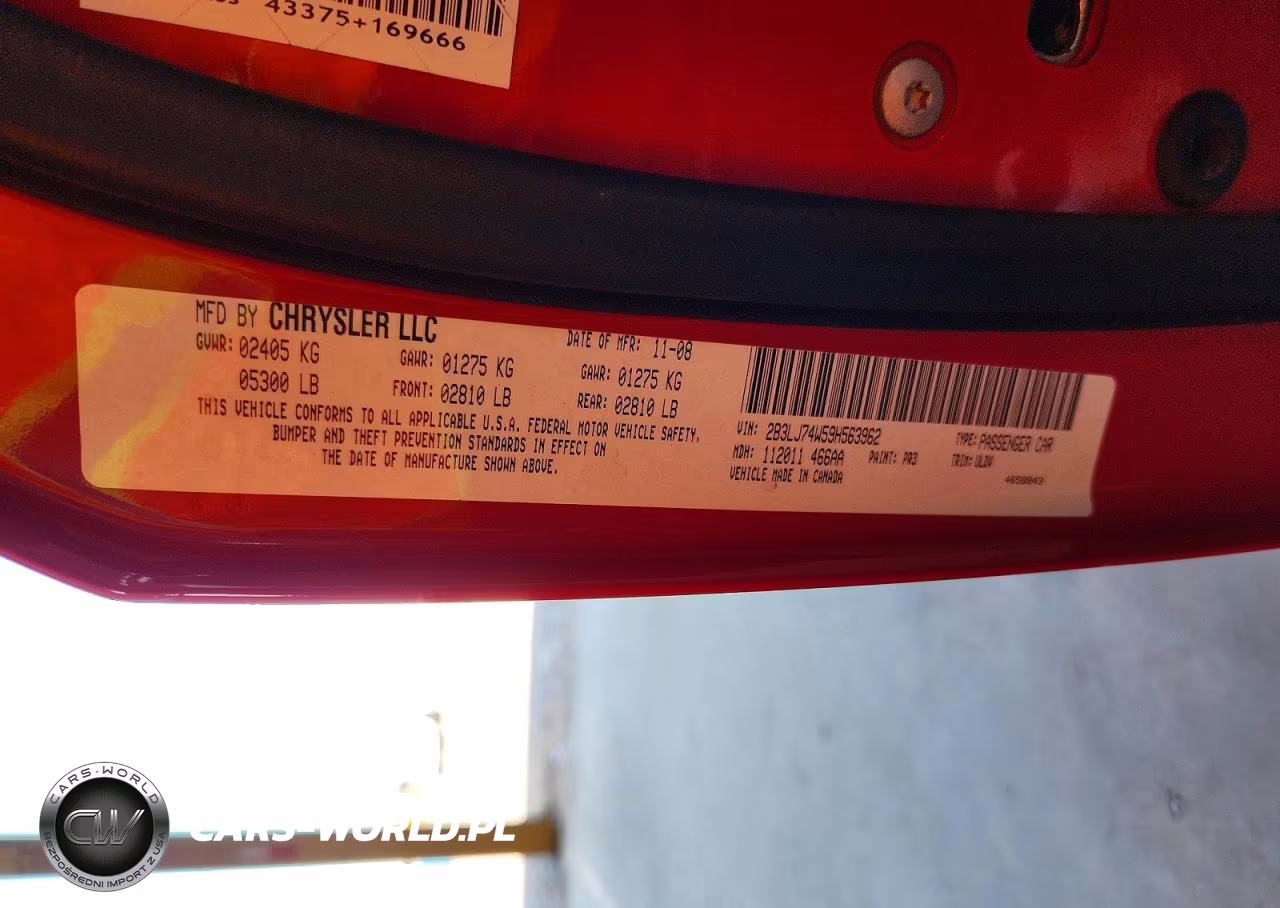 2009 Dodge Challenger Srt-8 VIN:2B3LJ74W59H563962 - 12