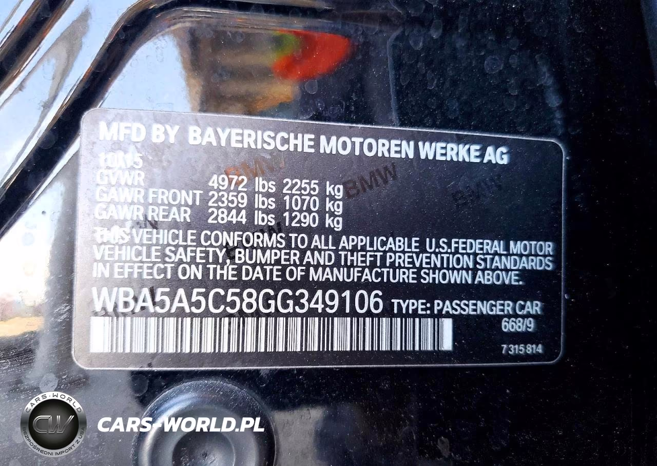 2016 BMW 528 I VIN:WBA5A5C58GG349106 - 12