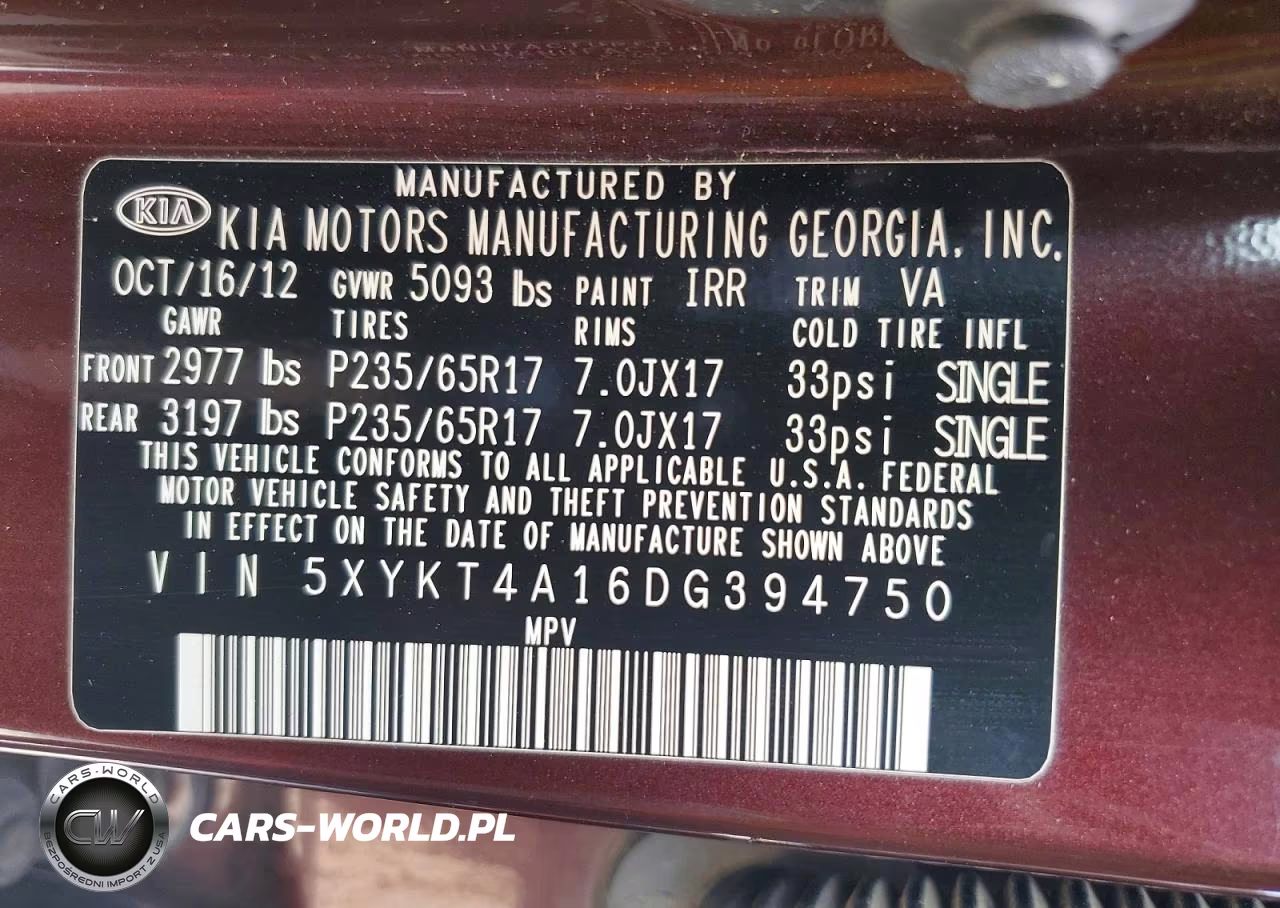 2013 Kia Sorento Lx VIN:5XYKT4A16DG394750 - 13