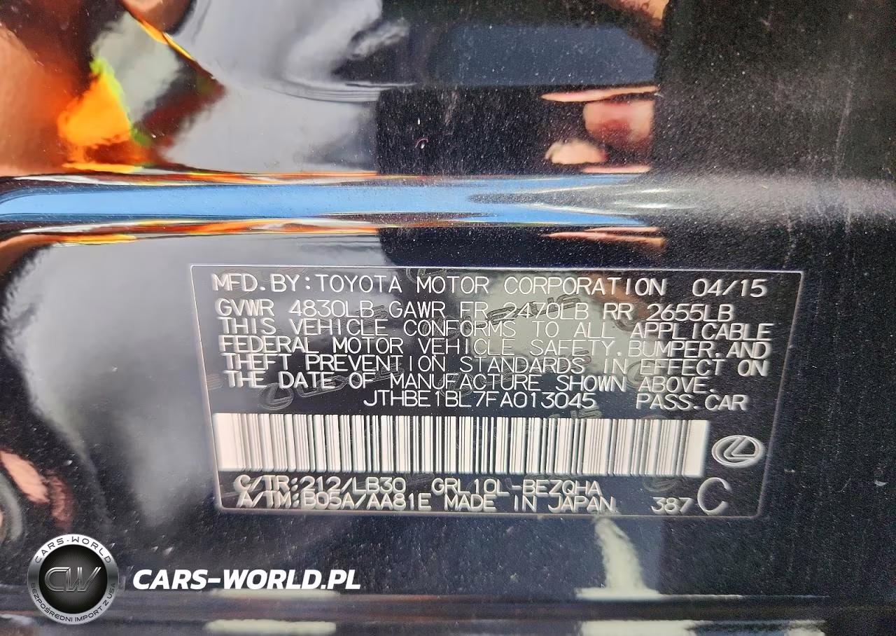 2015 Lexus Gs 350 VIN:JTHBE1BL7FA013045 - 12