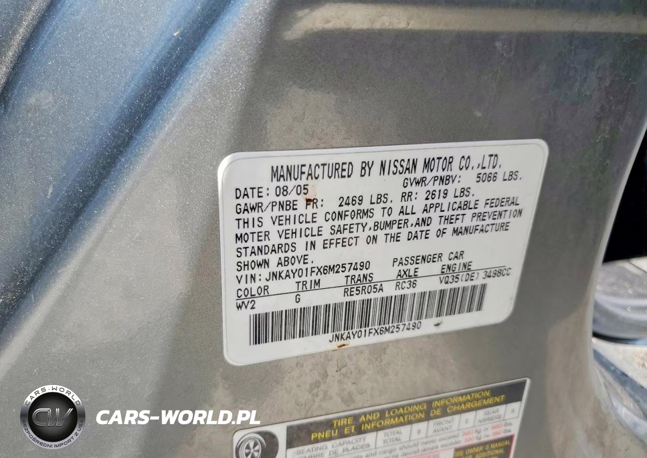 2006 Infiniti M35 Base VIN:JNKAY01FX6M257490 - 12