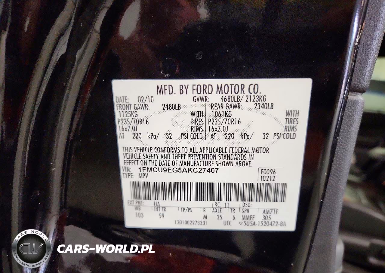 2010 Ford Escape Limited VIN:1FMCU9EG5AKC27407 - 13