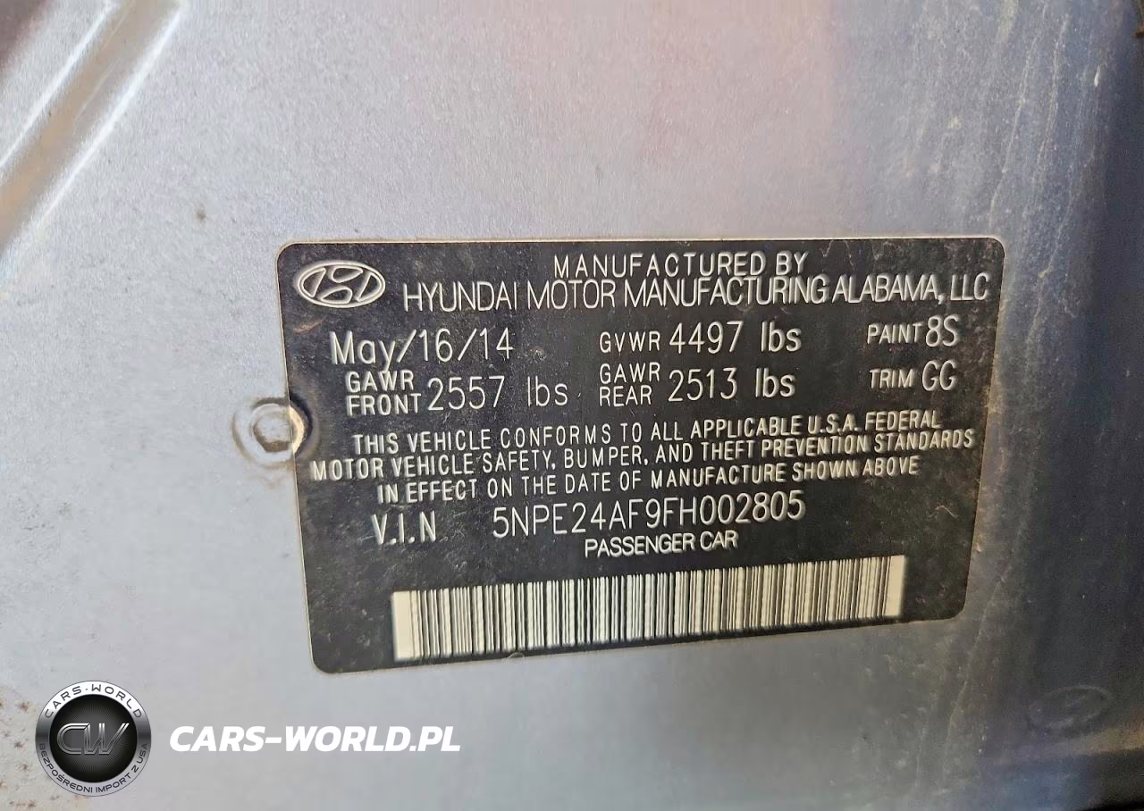 2015 Hyundai Sonata Se VIN:5NPE24AF9FH002805 - 12