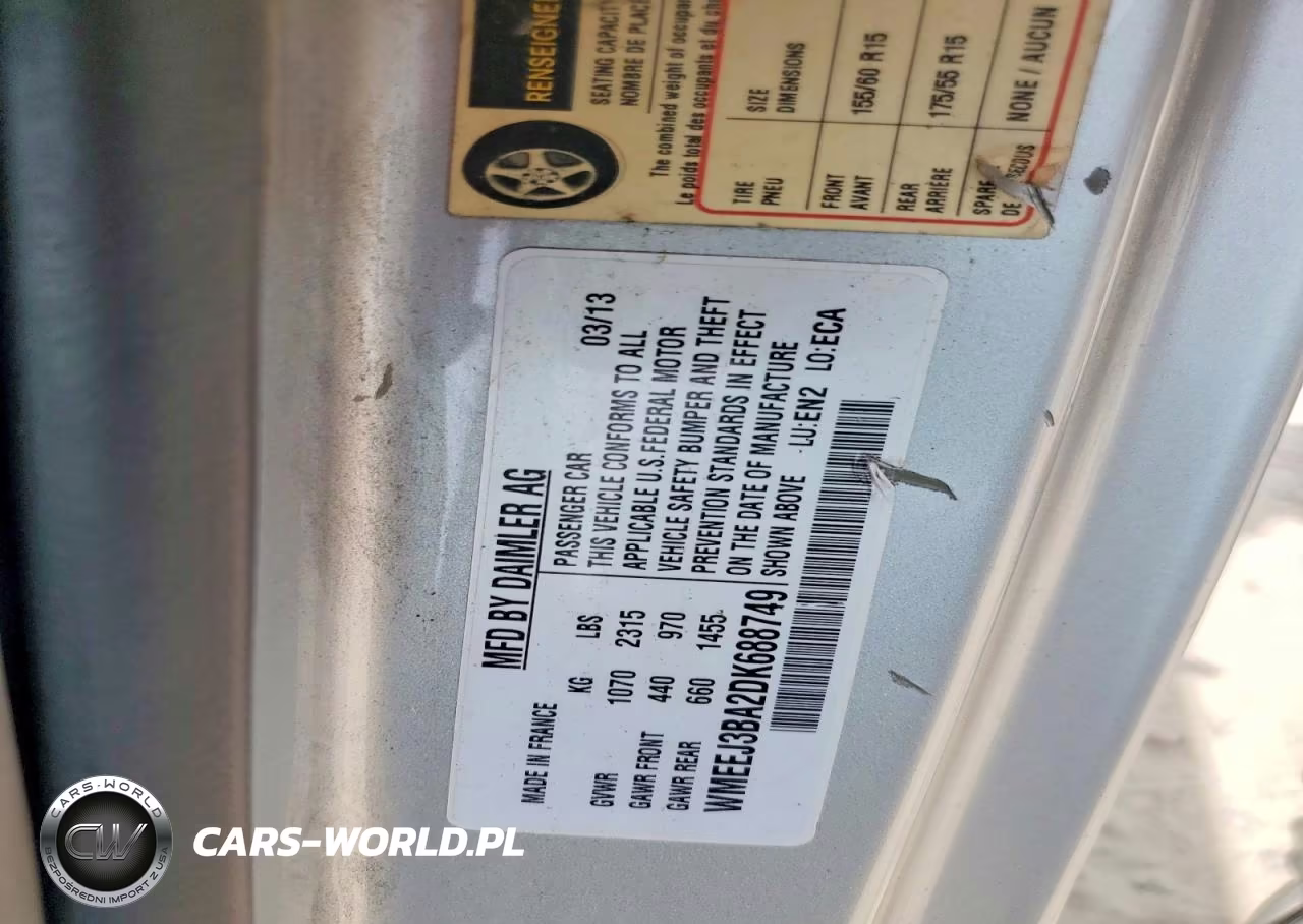 2013 Smart Fortwo Pure VIN:WMEEJ3BA2DK688749 - 12