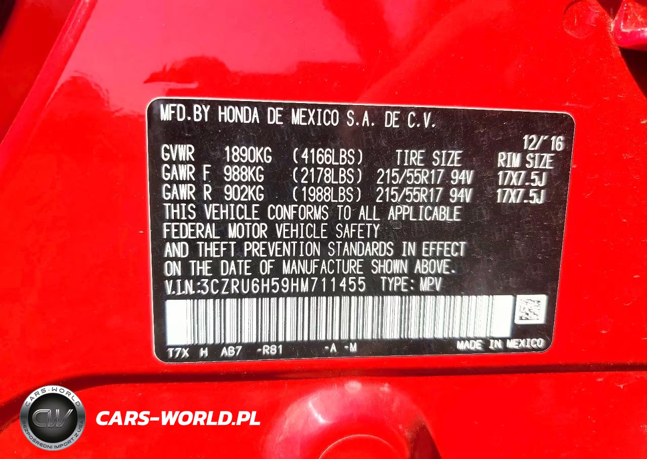 2017 Honda Hr-V Ex VIN:3CZRU6H59HM711455 - 13