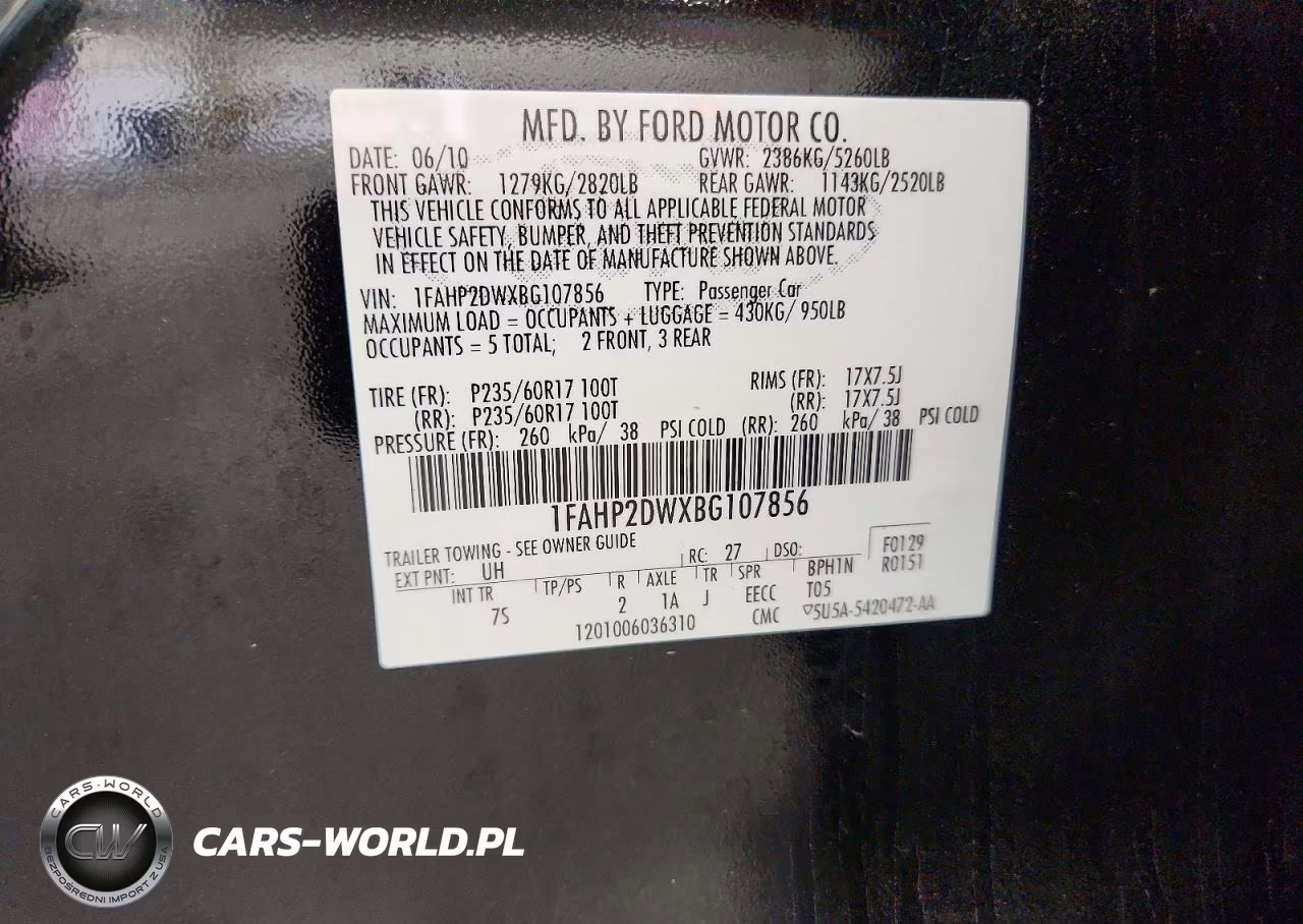 2011 Ford Taurus Se VIN:1FAHP2DWXBG107856 - 12