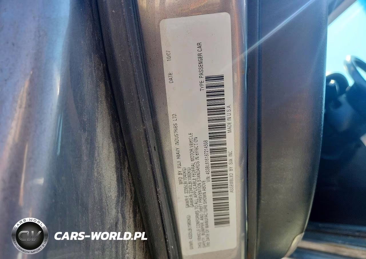 2008 Subaru Legacy 2.5I VIN:4S3BL616187214598 - 12