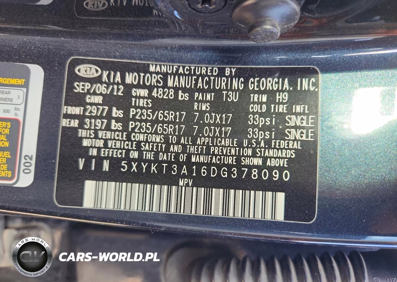 2013 Kia Sorento Lx VIN:5XYKT3A16DG378090 - 13