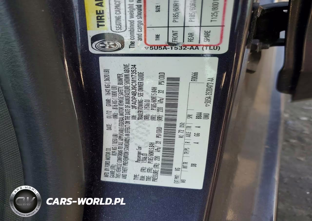 2012 Ford Fiesta Se VIN:3FADP4BJ9CM173534 - 12
