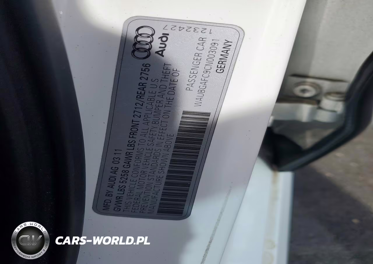 2012 Audi A6 VIN:WAUBGAFC9CN003091 - 12