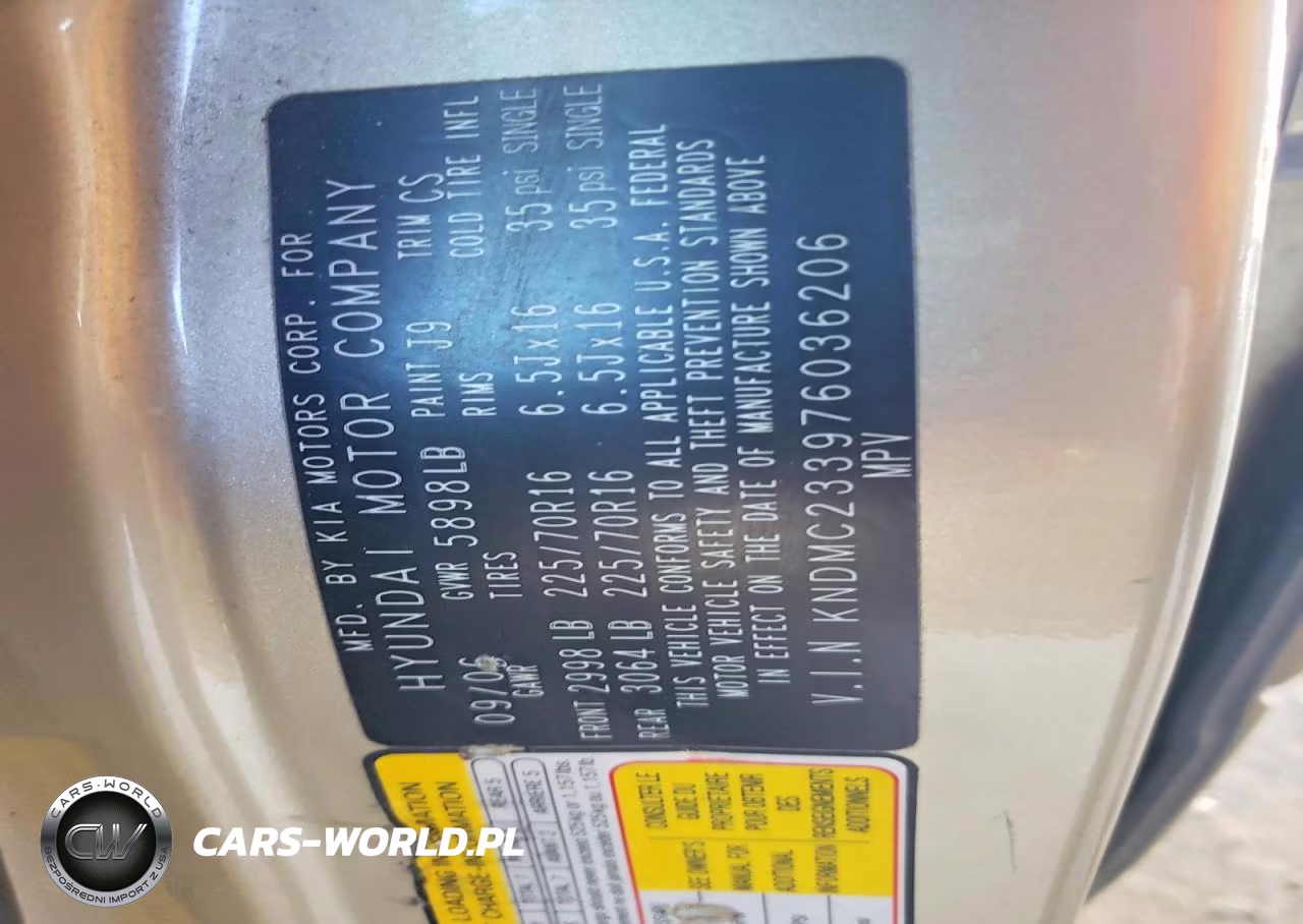 2007 Hyundai Entourage Gls VIN:KNDMC233976036206 - 13