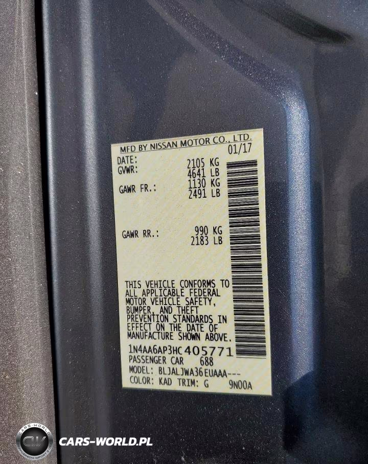 2017 Nissan Maxima 3.5 Sv VIN:1N4AA6AP3HC405771 - 12