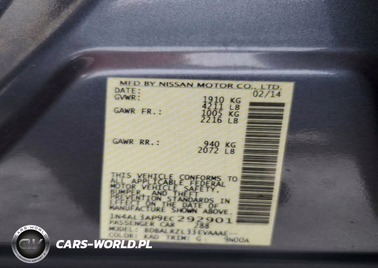 2014 Nissan Altima 2.5 S VIN:1N4AL3AP9EC292901 - 12