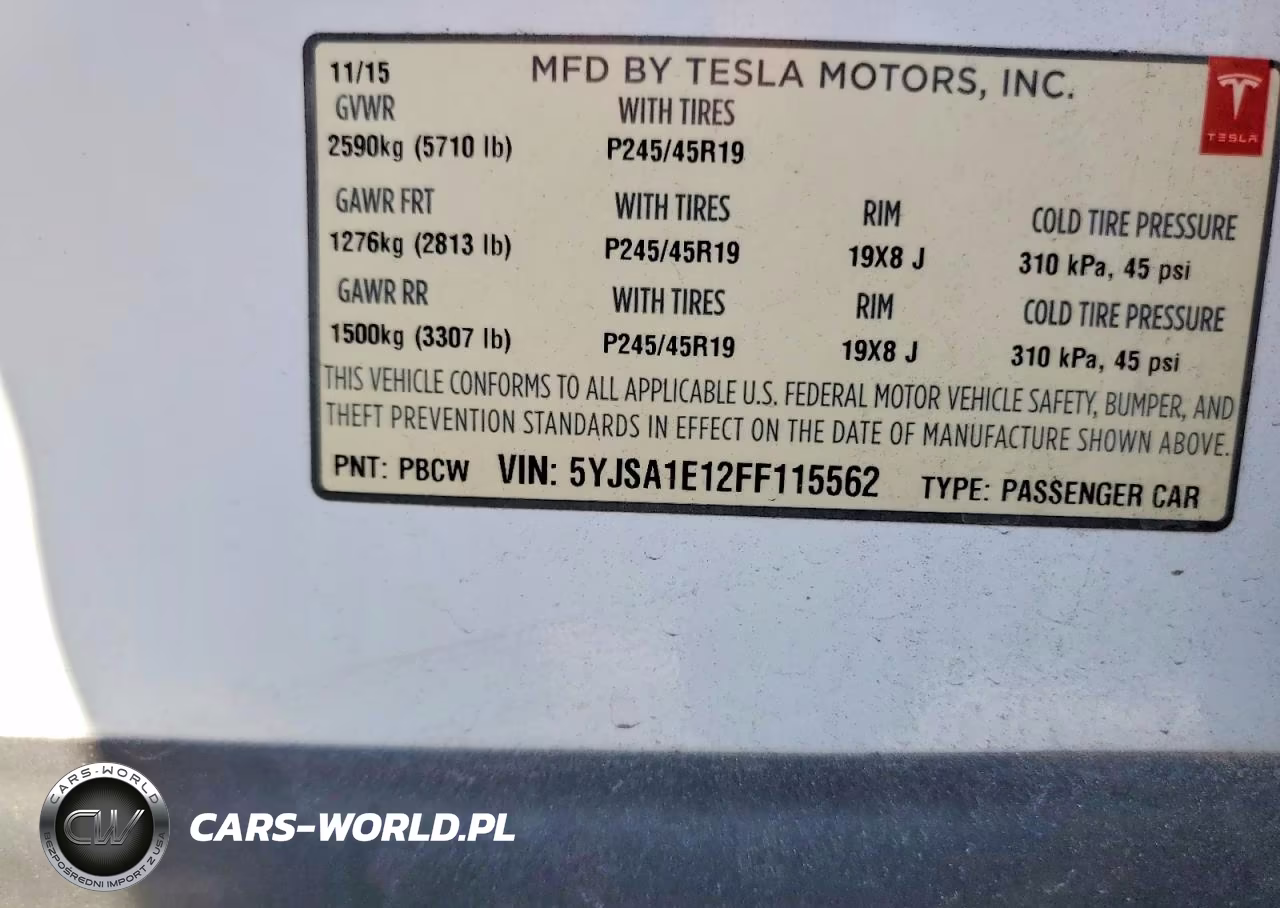 2015 Tesla Model S VIN:5YJSA1E12FF115562 - 13