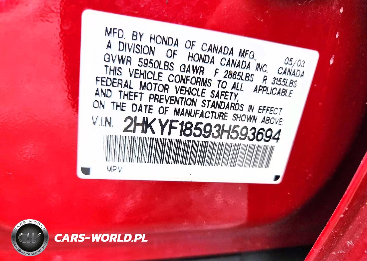 2003 Honda Pilot Exl VIN:2HKYF18593H593694 - 13