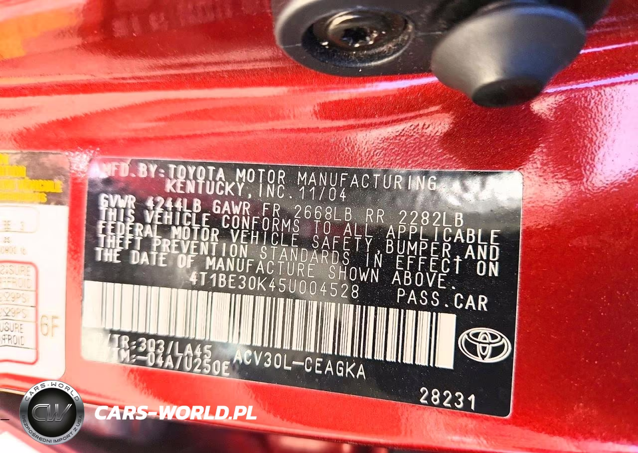 2005 Toyota Camry Xle VIN:4T1BE30K45U004528 - 12