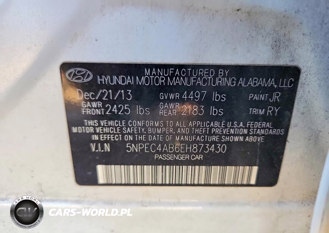2014 Hyundai Sonata Se 2.0T VIN:5NPEC4AB6EH873430 - 12