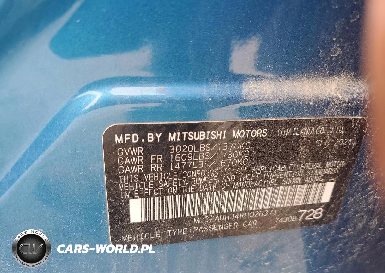 2024 Mitsubishi Mirage Es VIN:ML32AUHJ4RH026371 - 12