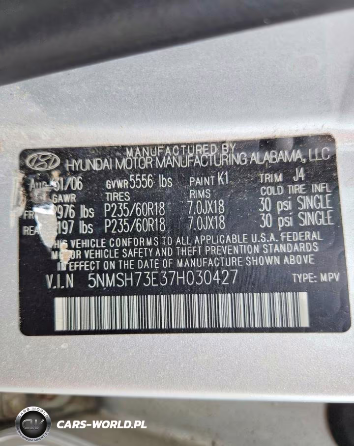 2007 Hyundai Santa Fe Se VIN:5NMSH73E37H030427 - 13