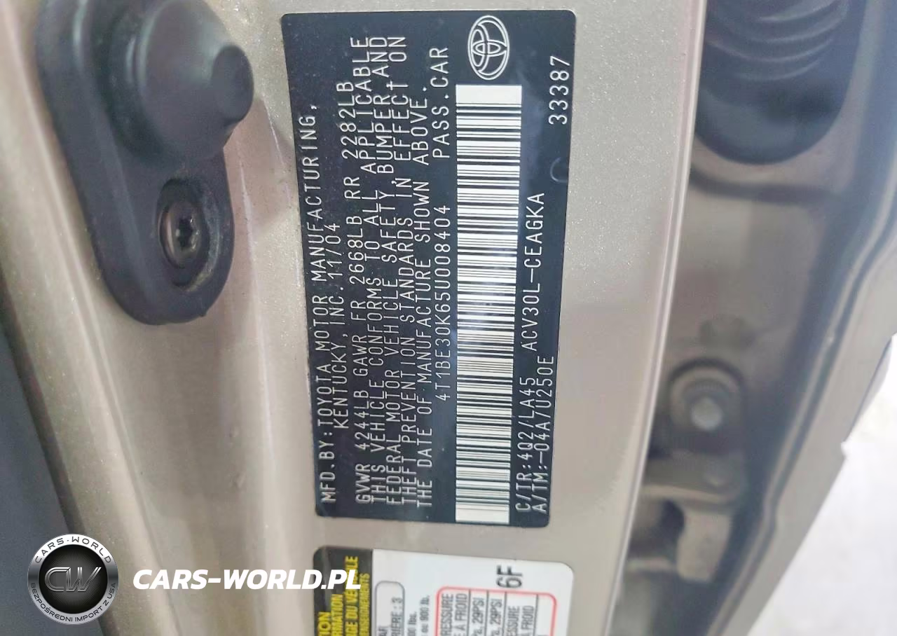 2005 Toyota Camry Xle VIN:4T1BE30K65U008404 - 12