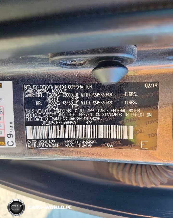 2019 Toyota 4Runner Limited VIN:JTEBU5JRXK5684936 - 14