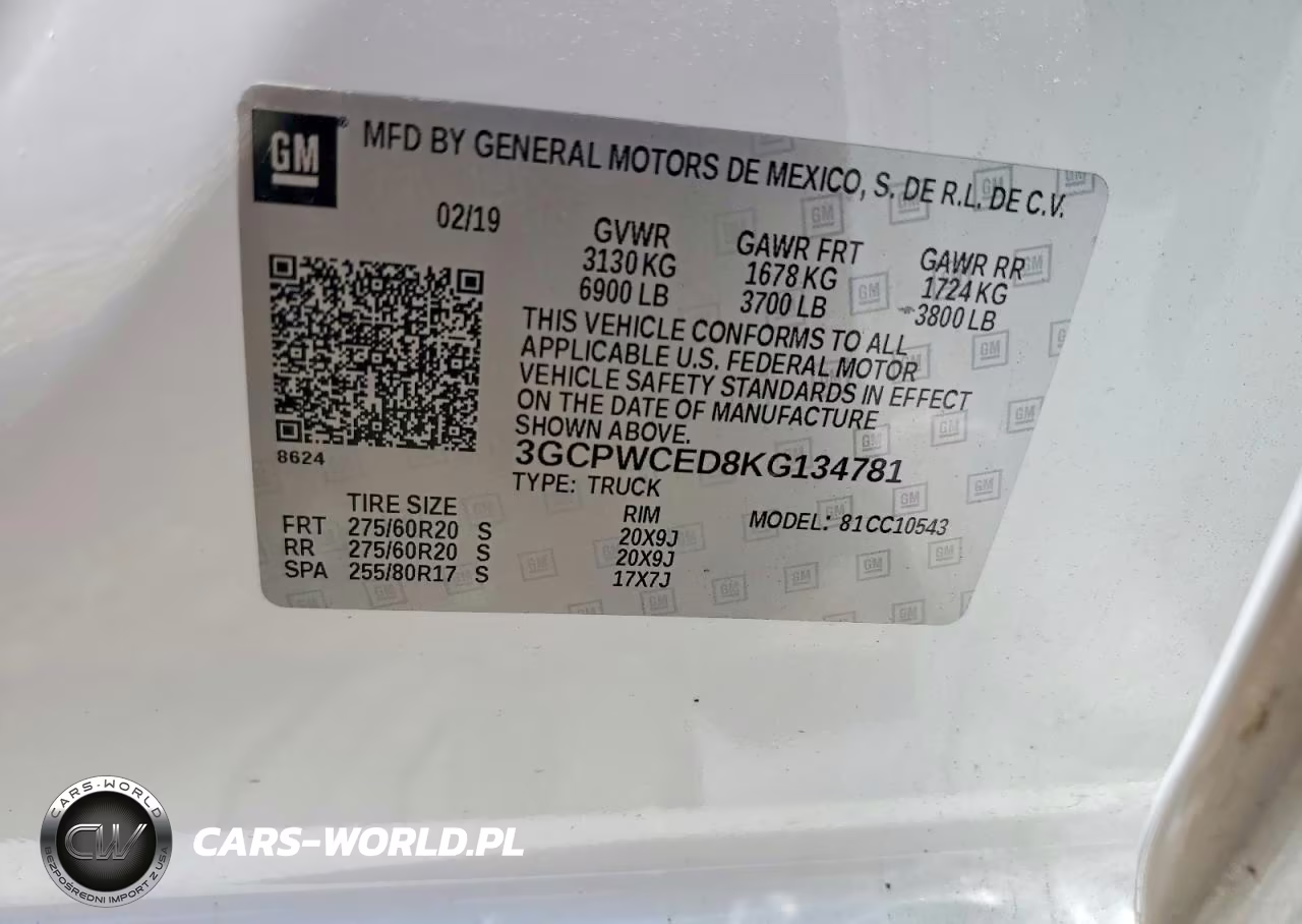 2019 Chevrolet Silverado C1500 Lt VIN:3GCPWCED8KG134781 - 12