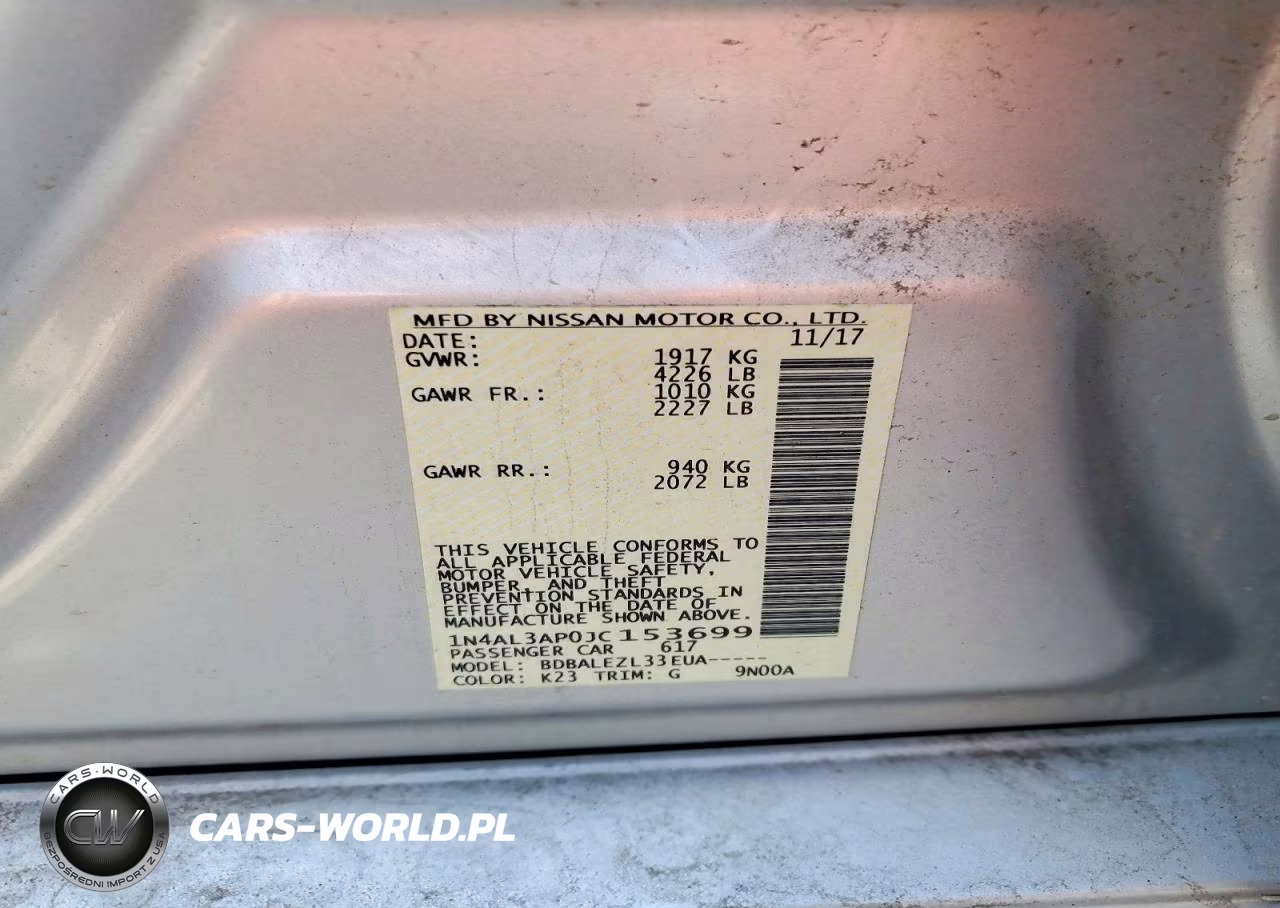 2018 Nissan Altima 2.5 S VIN:1N4AL3AP0JC153699 - 12