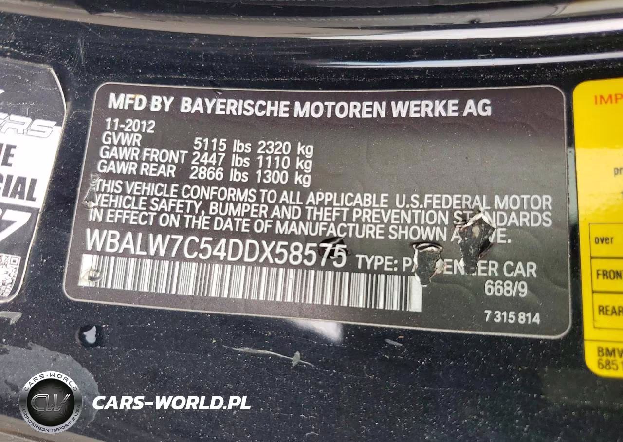 2013 BMW 640 I VIN:WBALW7C54DDX58575 - 13