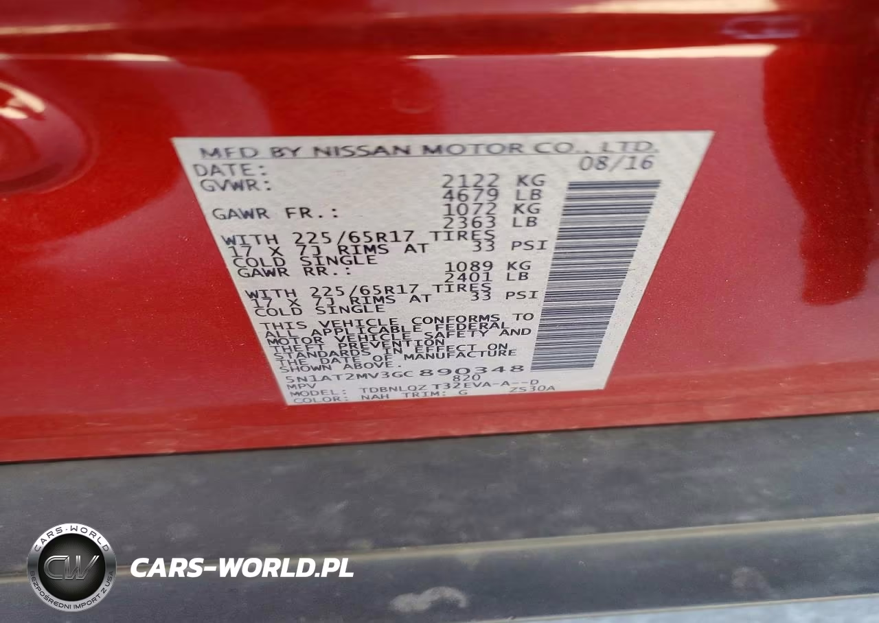 NISSAN ROGUE S VIN:5N1AT2MV3GC890348 - 13