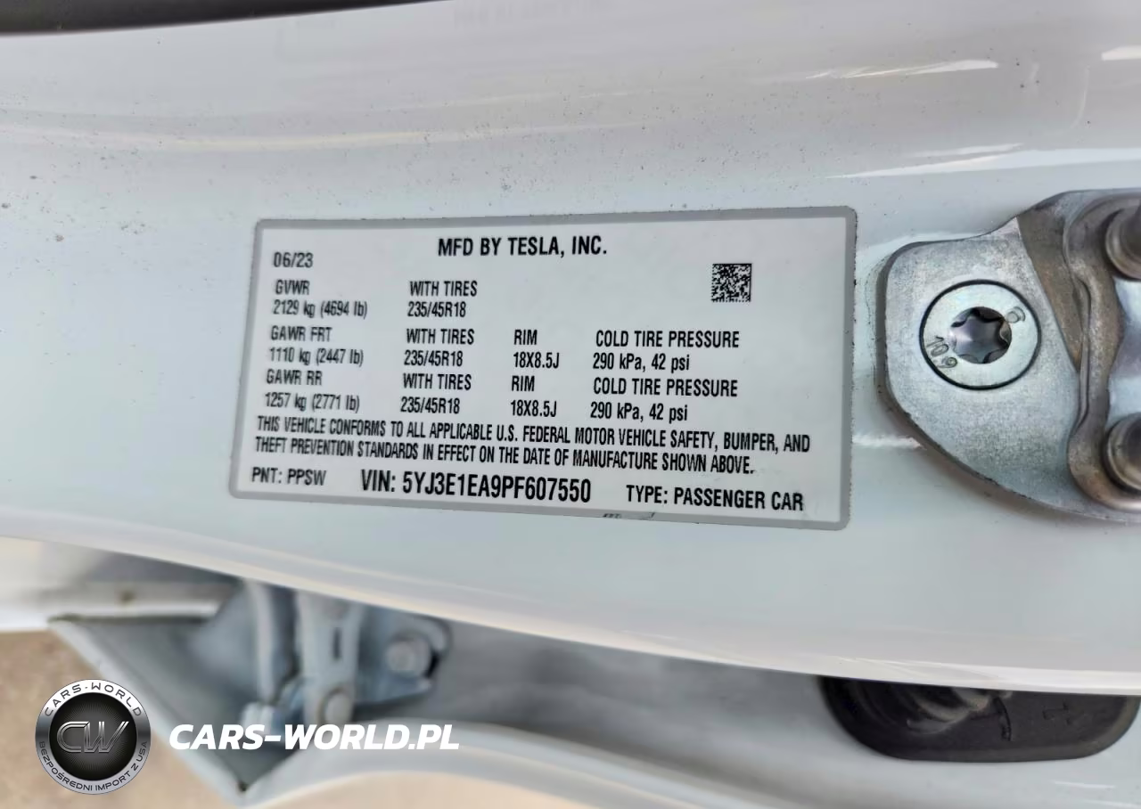 2023 Tesla Model 3 VIN:5YJ3E1EA9PF607550 - 12
