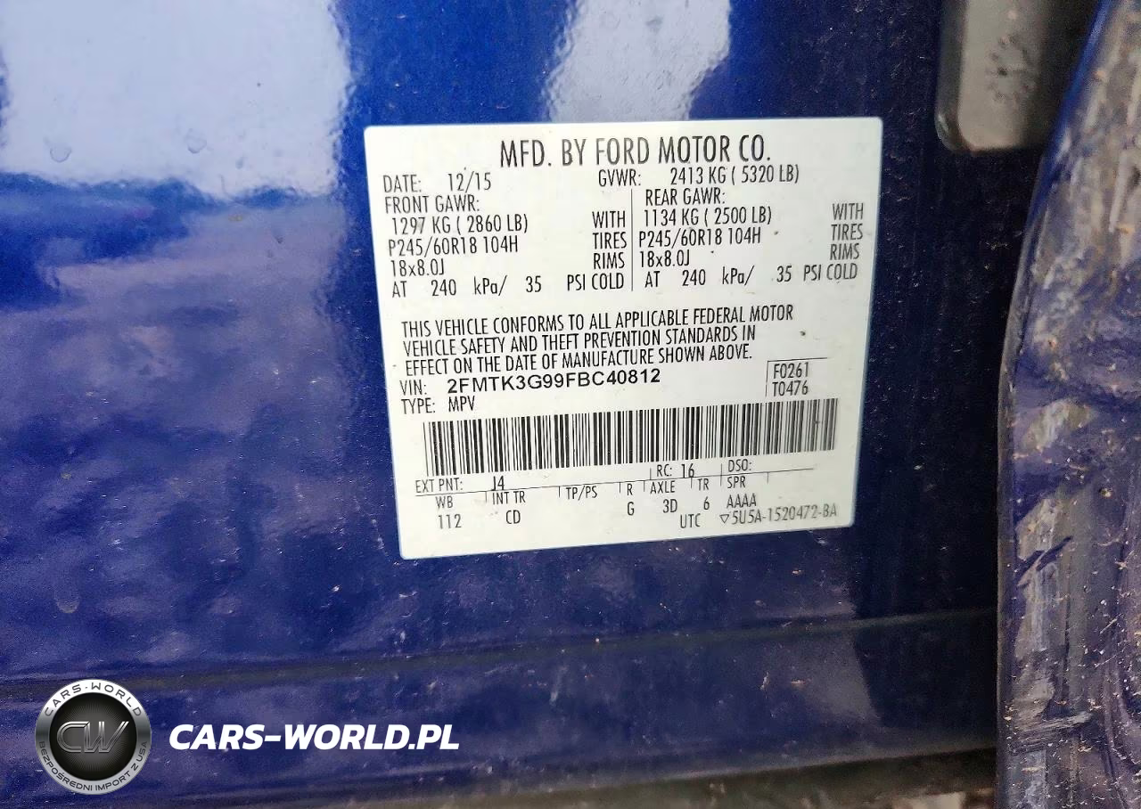 2015 Ford Edge Se VIN:2FMTK3G99FBC40812 - 12