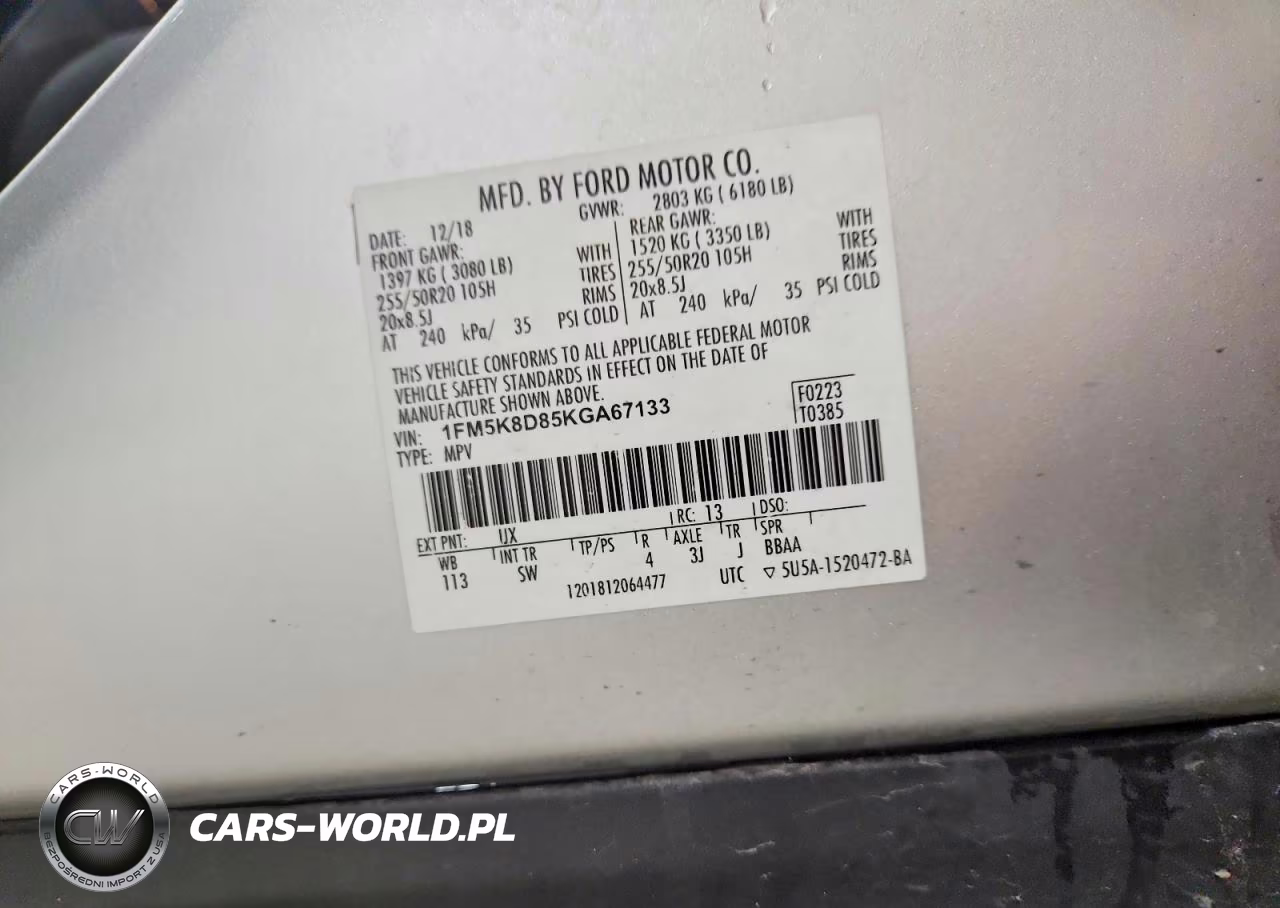 2019 Ford Explorer Xlt VIN:1FM5K8D85KGA67133 - 12