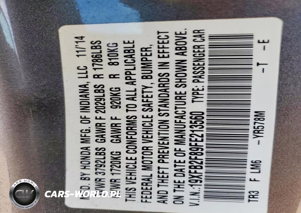 2015 Honda Civic Ex VIN:19XFB2F89FE213560 - 12