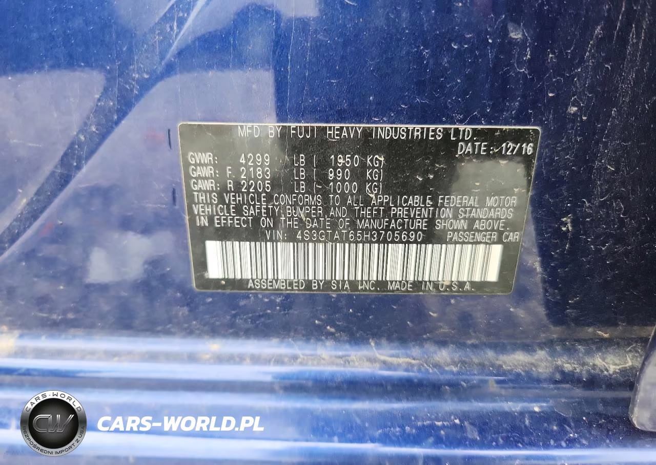 2017 Subaru Impreza Limited VIN:4S3GTAT65H3705690 - 12