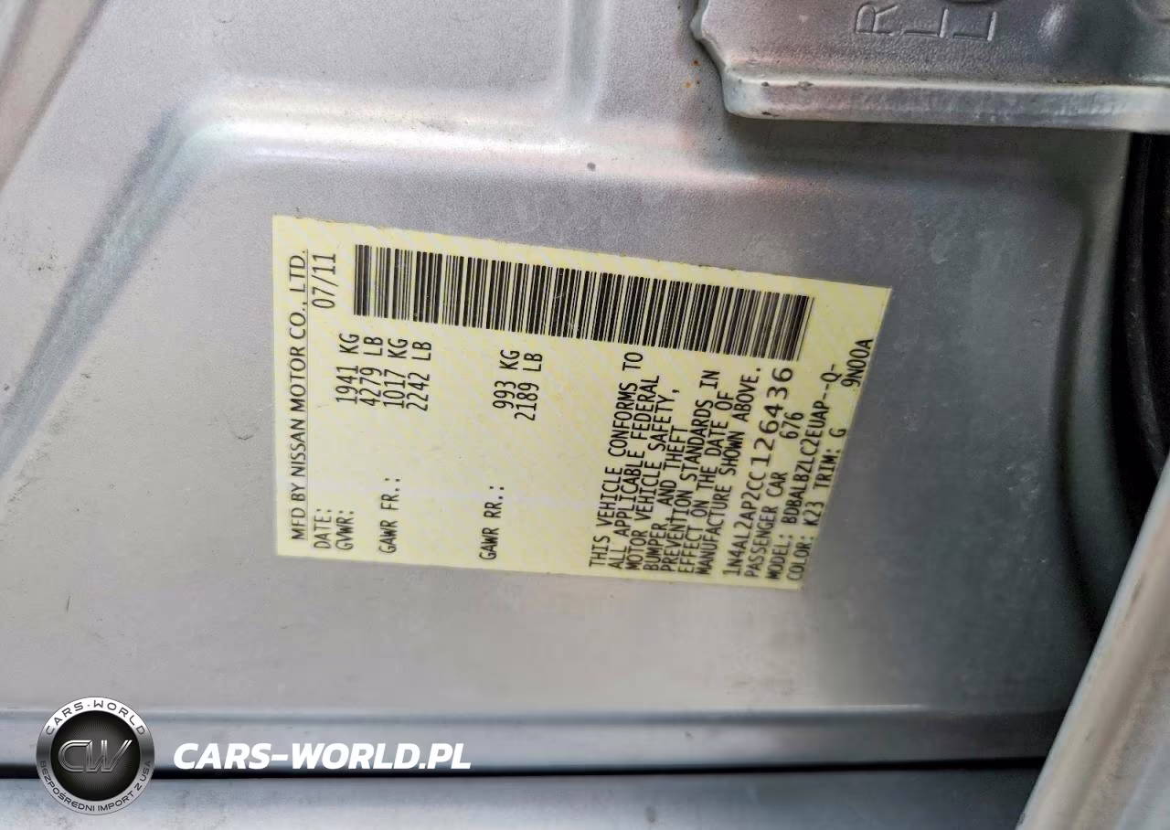 2012 Nissan Altima 2.5 VIN:1N4AL2AP2CC126436 - 12