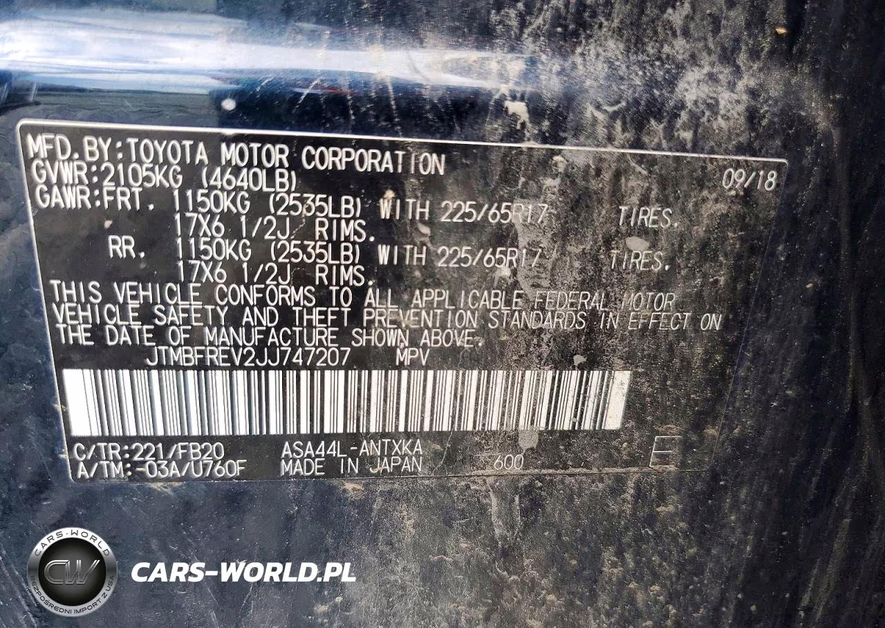2018 Toyota Rav4 Le VIN:JTMBFREV2JJ747207 - 13