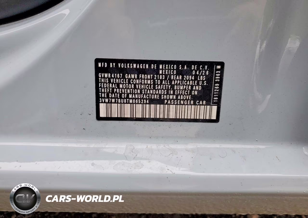 2026 Volkswagen Jetta Se VIN:3VW7W7BU8TM065294 - 12