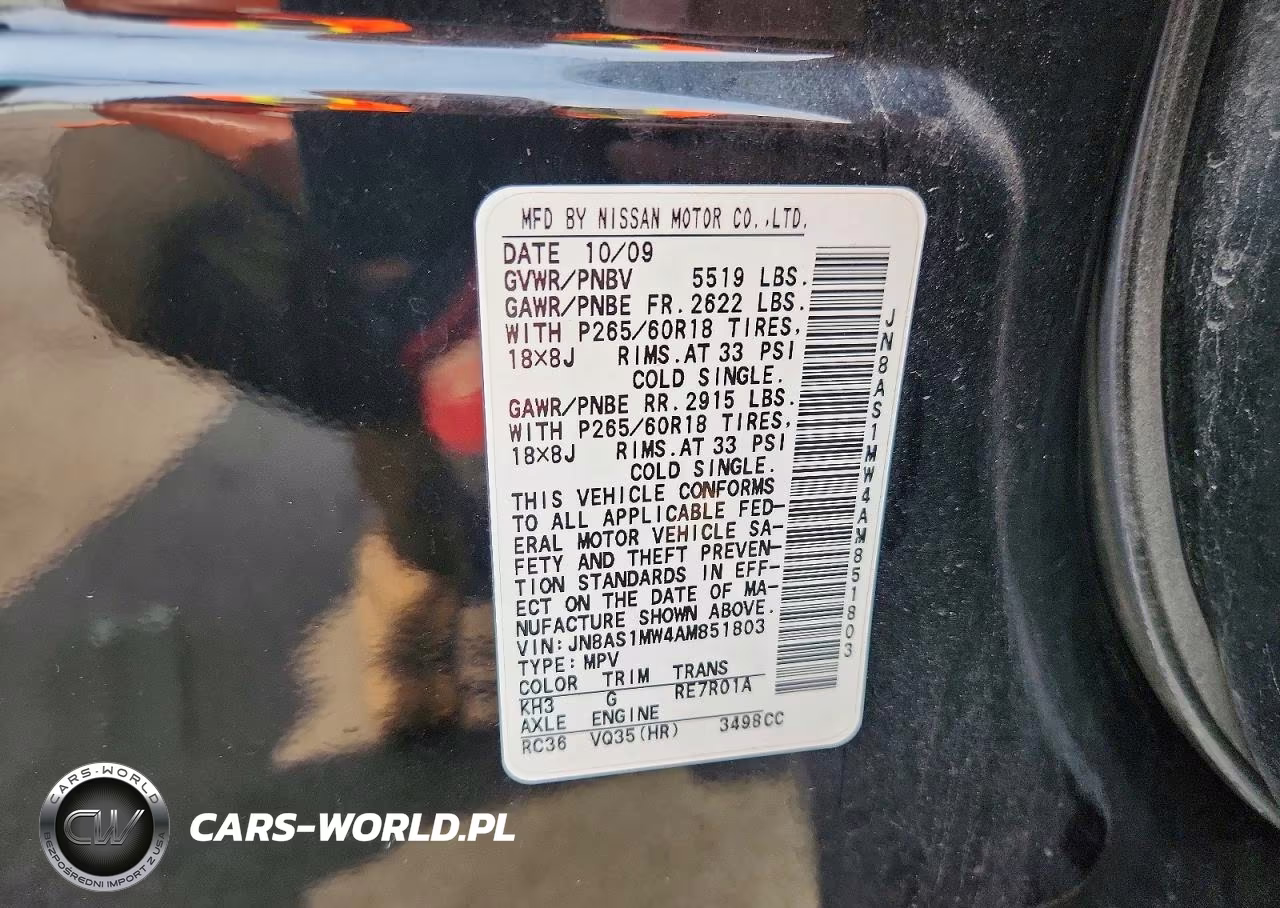2010 Infiniti Fx35 Base VIN:JN8AS1MW4AM851803 - 13