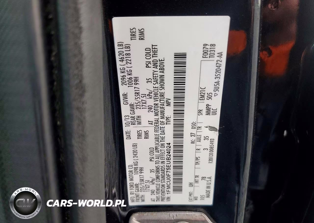 2014 Ford Escape S VIN:1FMCU0F75EUB24024 - 13