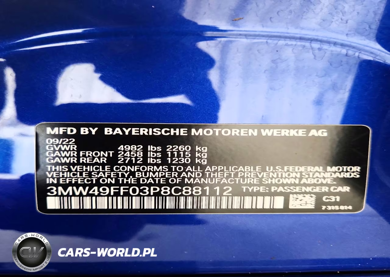 2023 BMW M340Xi VIN:3MW49FF03P8C88112 - 12