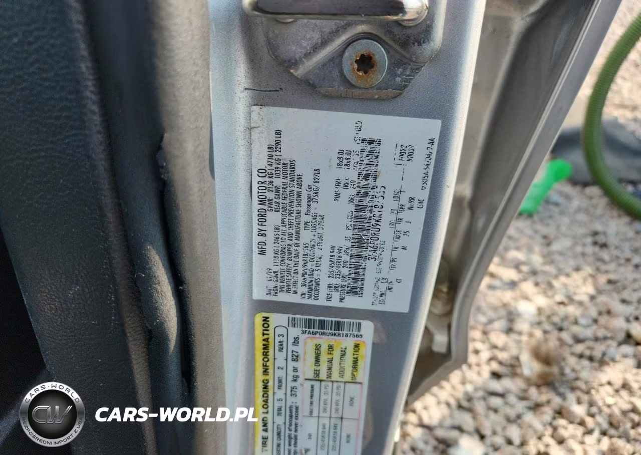 2019 Ford Fusion Titanium Hev VIN:3FA6P0RU9KR187565 - 12