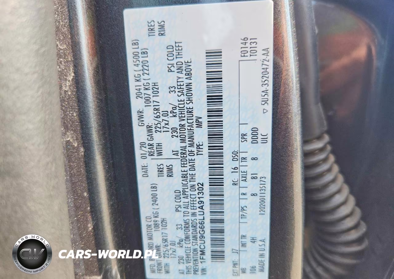 2020 Ford Escape Se VIN:1FMCU9G66LUA91302 - 13