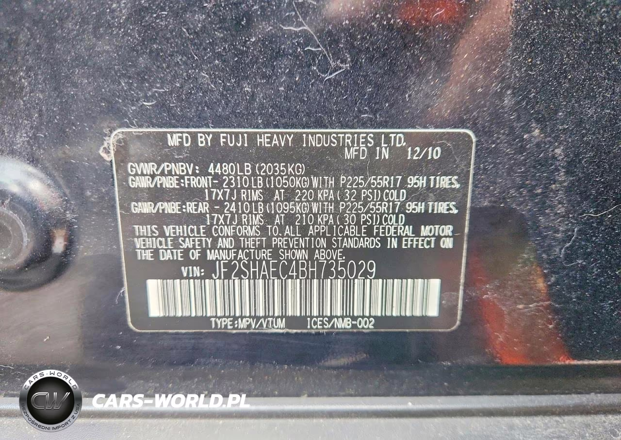 2011 Subaru Forester Limited VIN:JF2SHAEC4BH735029 - 13