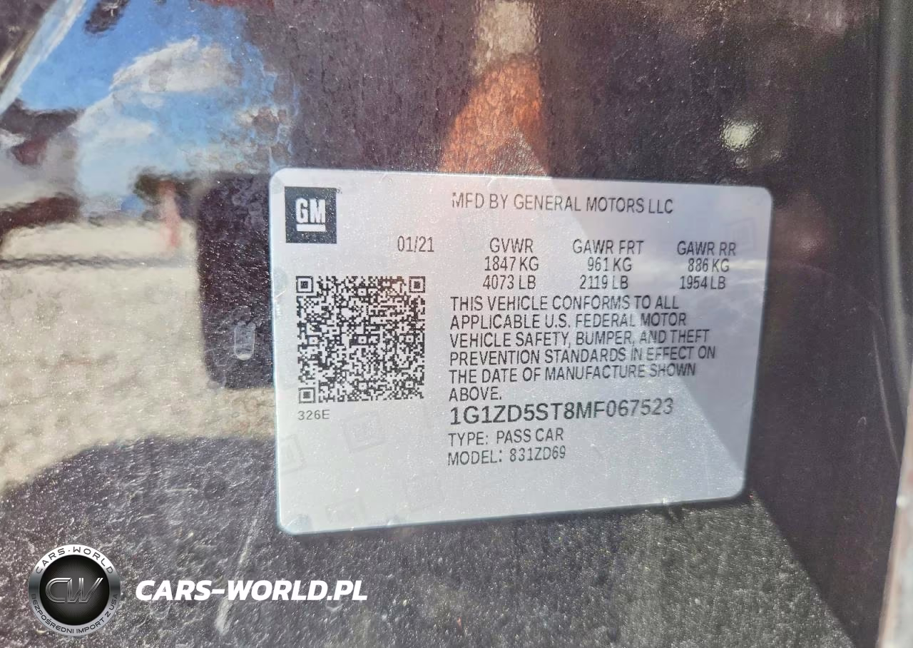 2021 Chevrolet Malibu Lt VIN:1G1ZD5ST8MF067523 - 12