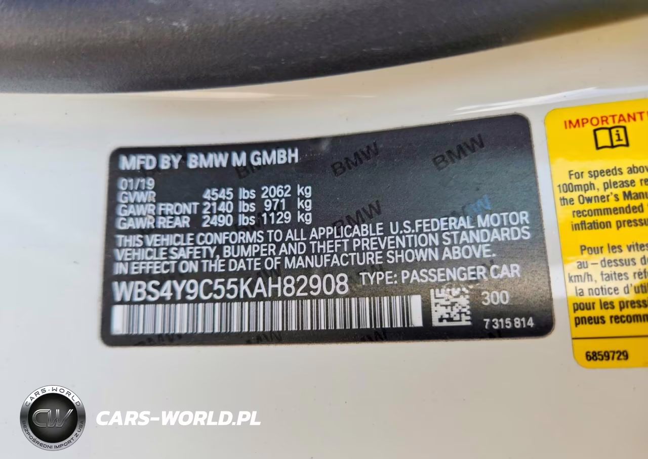 2019 BMW M4 VIN:WBS4Y9C55KAH82908 - 12