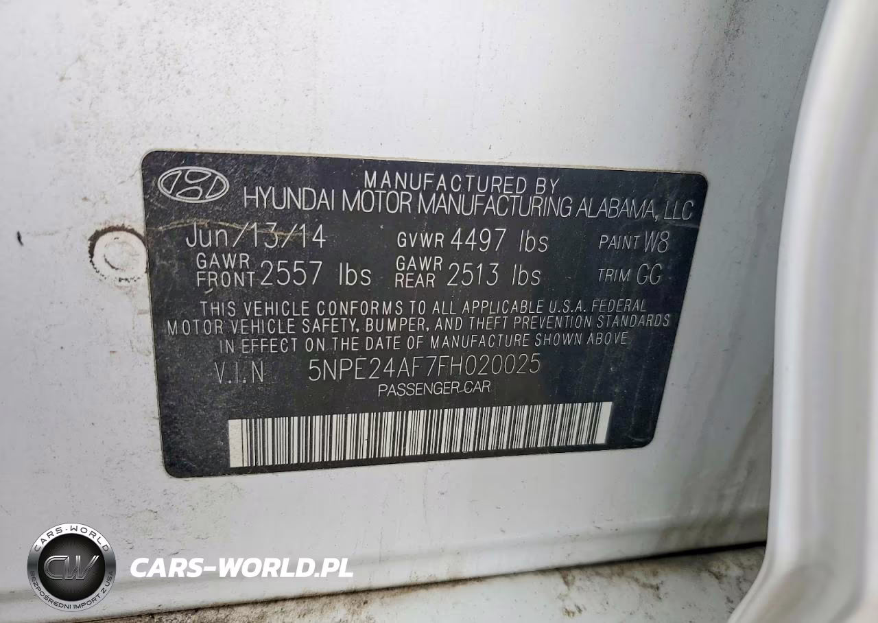 2015 Hyundai Sonata Se VIN:5NPE24AF7FH020025 - 12