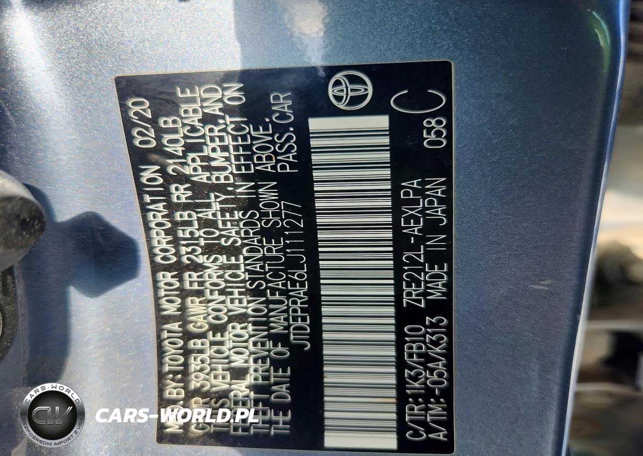 2020 Toyota Corolla Le VIN:JTDEPRAE6LJ111277 - 12