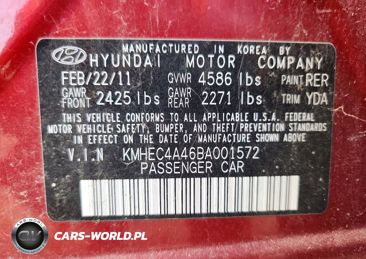 2011 Hyundai Sonata Hybrid VIN:KMHEC4A46BA001572 - 12