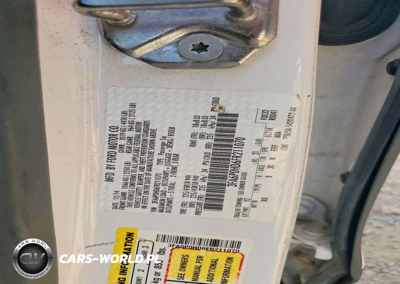 2015 Ford Fusion Se VIN:3FA6P0HD6FR211070 - 12